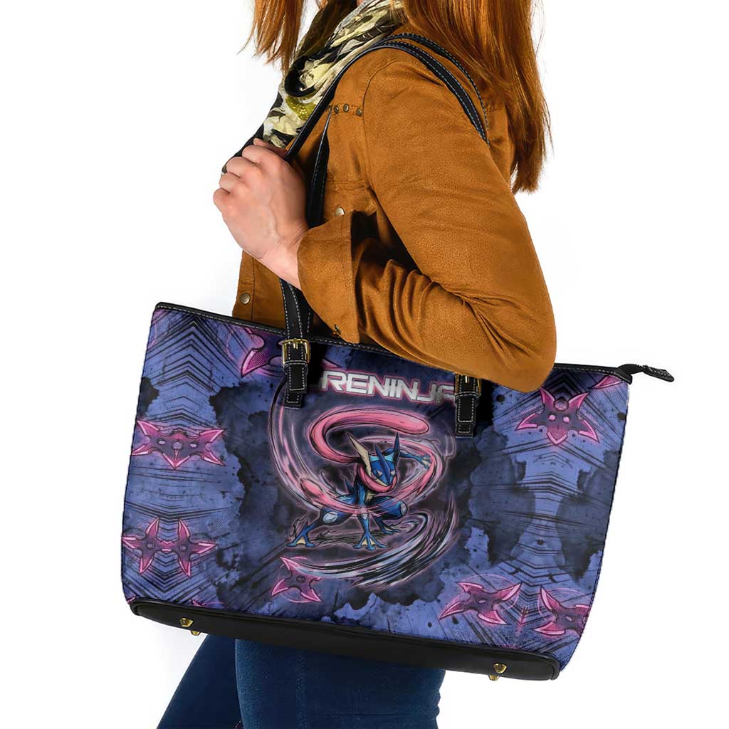Greninja Ninja Star Leather Tote Bag Greninja in the Ninja Storm Realm