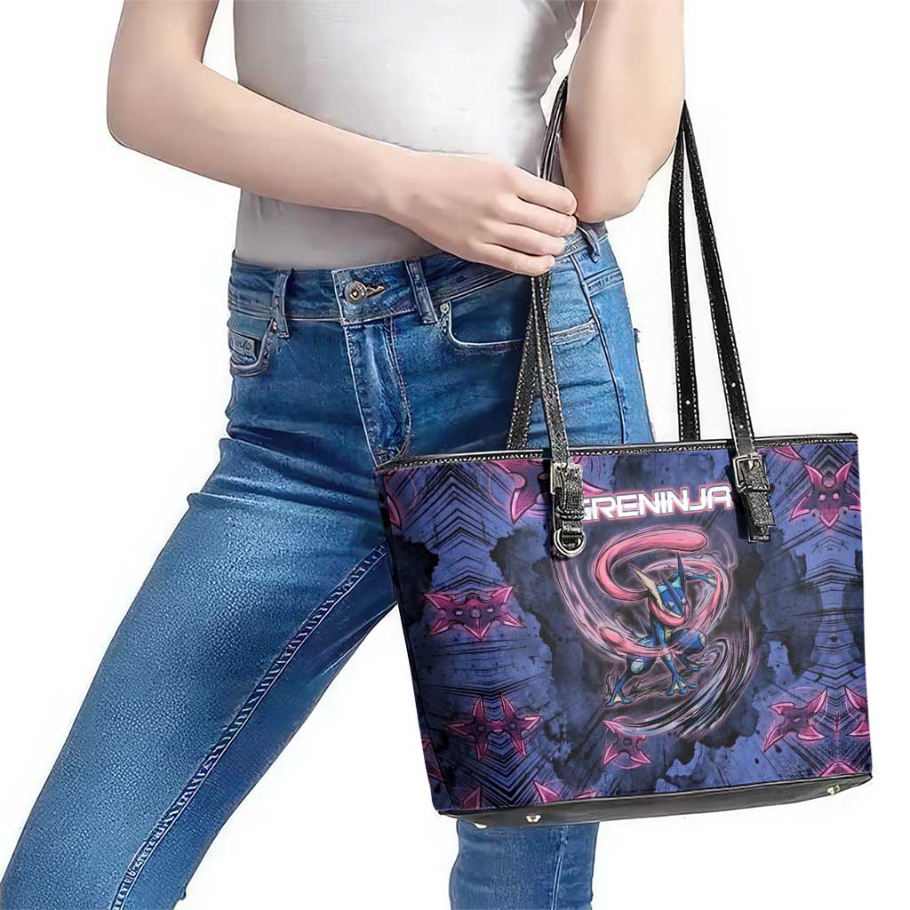 Greninja Ninja Star Leather Tote Bag Greninja in the Ninja Storm Realm