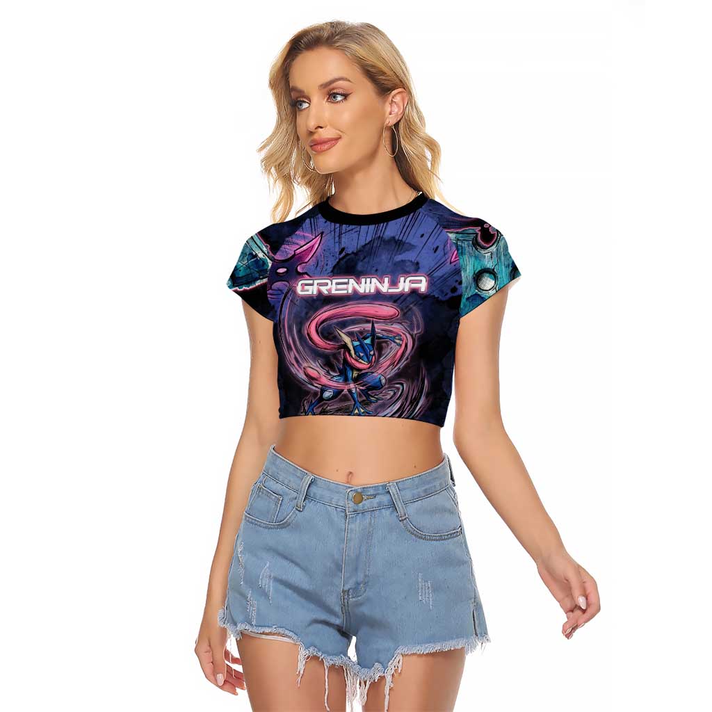 Greninja Ninja Star Raglan Cropped T Shirt Greninja in the Ninja Storm Realm