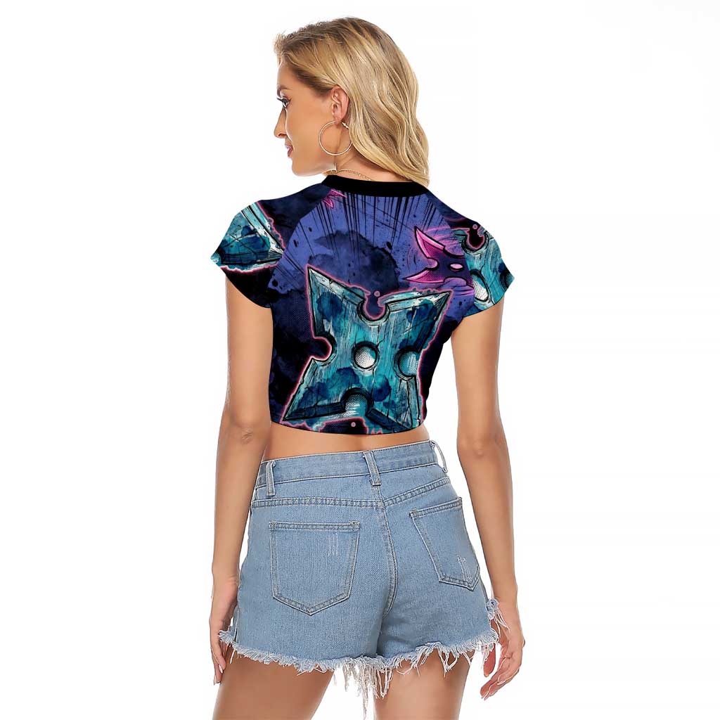 Greninja Ninja Star Raglan Cropped T Shirt Greninja in the Ninja Storm Realm