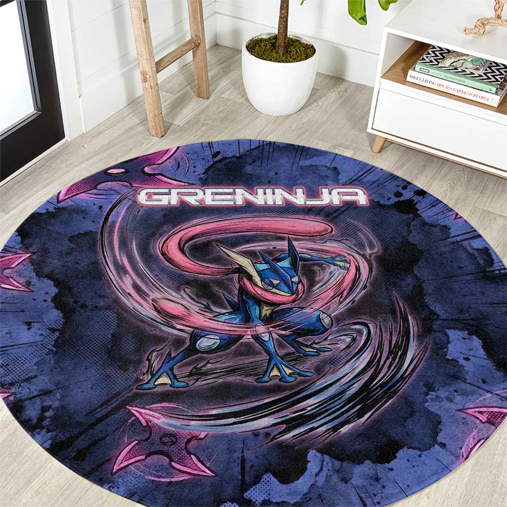 Greninja Ninja Star Round Carpet Greninja in the Ninja Storm Realm