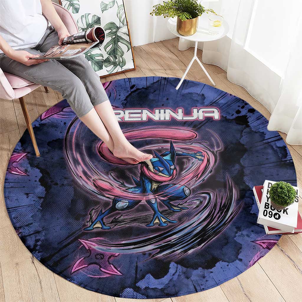 Greninja Ninja Star Round Carpet Greninja in the Ninja Storm Realm