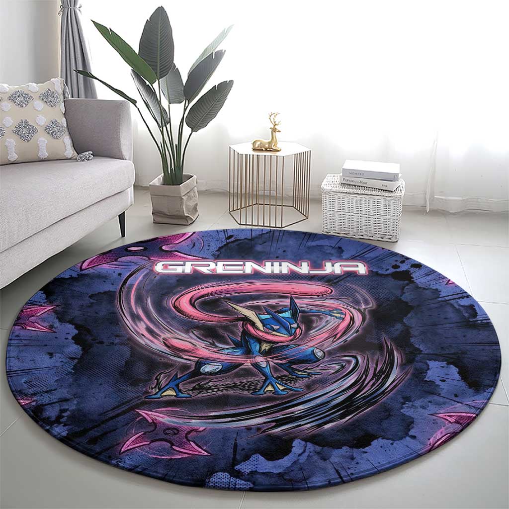 Greninja Ninja Star Round Carpet Greninja in the Ninja Storm Realm