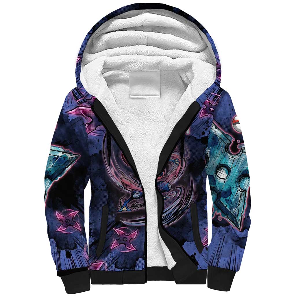 Greninja Ninja Star Sherpa Hoodie Greninja in the Ninja Storm Realm