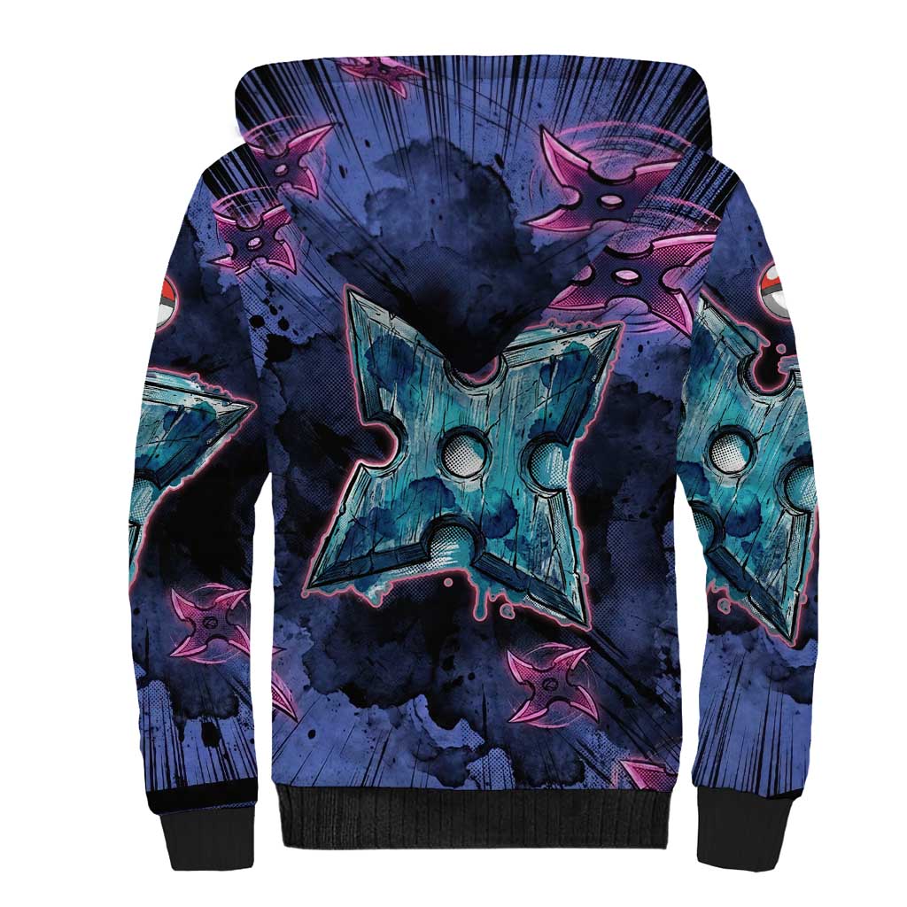 Greninja Ninja Star Sherpa Hoodie Greninja in the Ninja Storm Realm