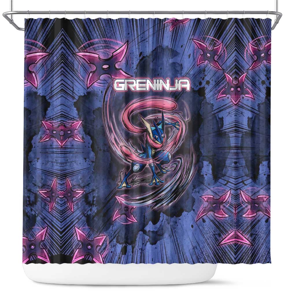 Greninja Ninja Star Shower Curtain Greninja in the Ninja Storm Realm