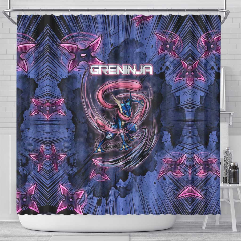 Greninja Ninja Star Shower Curtain Greninja in the Ninja Storm Realm