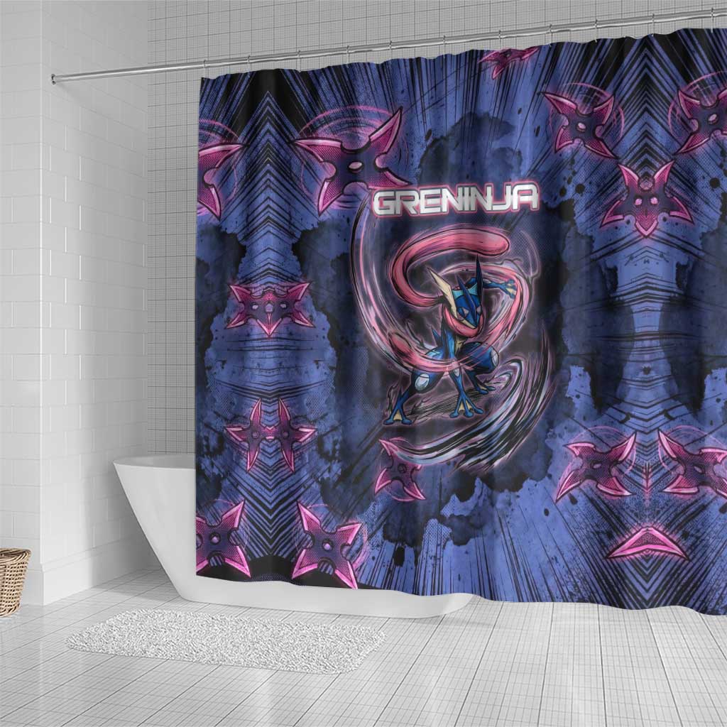Greninja Ninja Star Shower Curtain Greninja in the Ninja Storm Realm