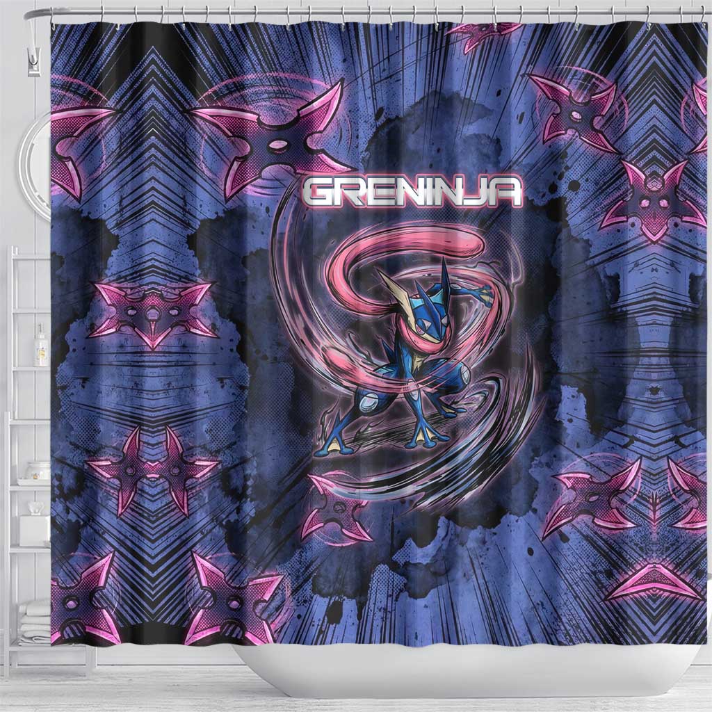 Greninja Ninja Star Shower Curtain Greninja in the Ninja Storm Realm
