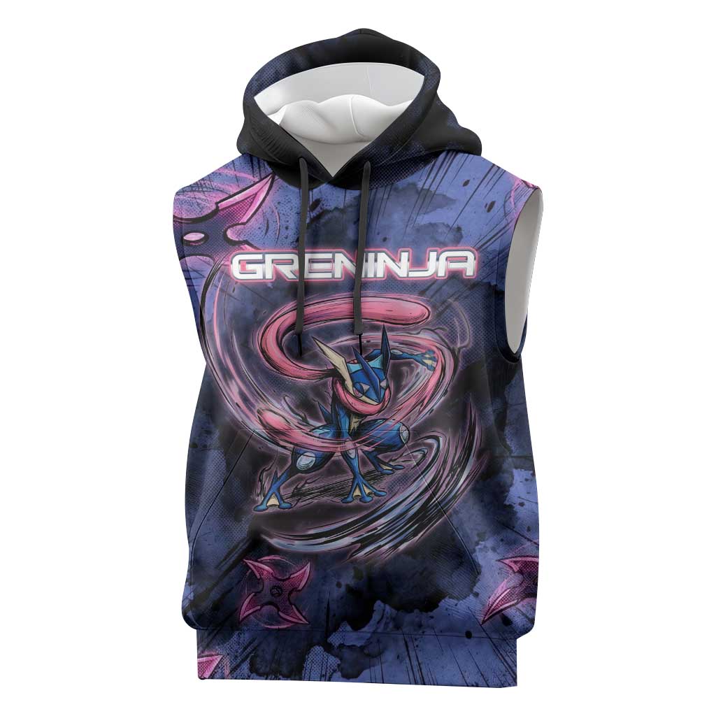 Greninja Ninja Star Sleeveless Hoodie Greninja in the Ninja Storm Realm