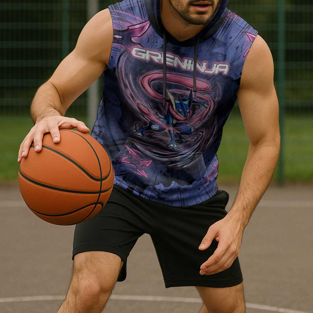 Greninja Ninja Star Sleeveless Hoodie Greninja in the Ninja Storm Realm