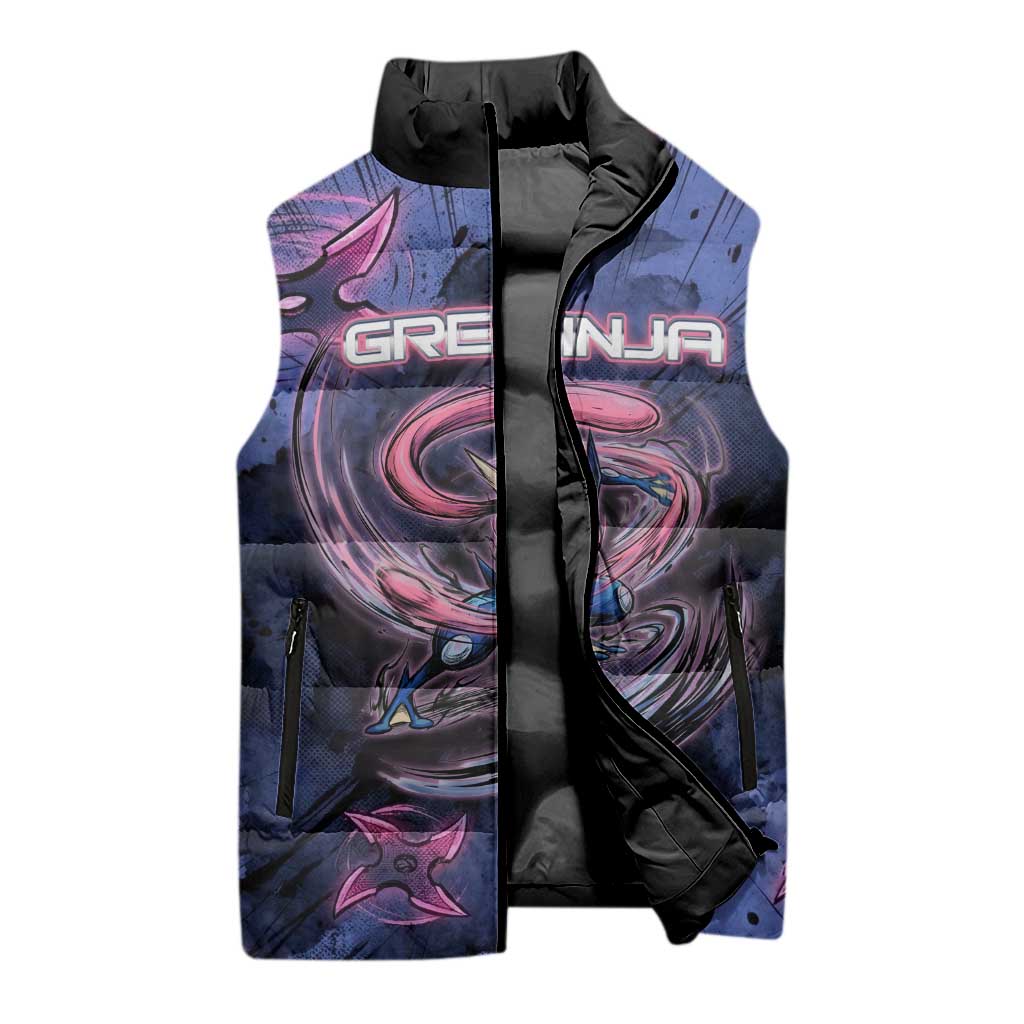 Greninja Ninja Star Sleeveless Puffer Jacket Greninja in the Ninja Storm Realm