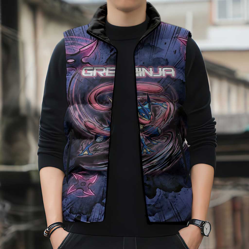 Greninja Ninja Star Sleeveless Puffer Jacket Greninja in the Ninja Storm Realm