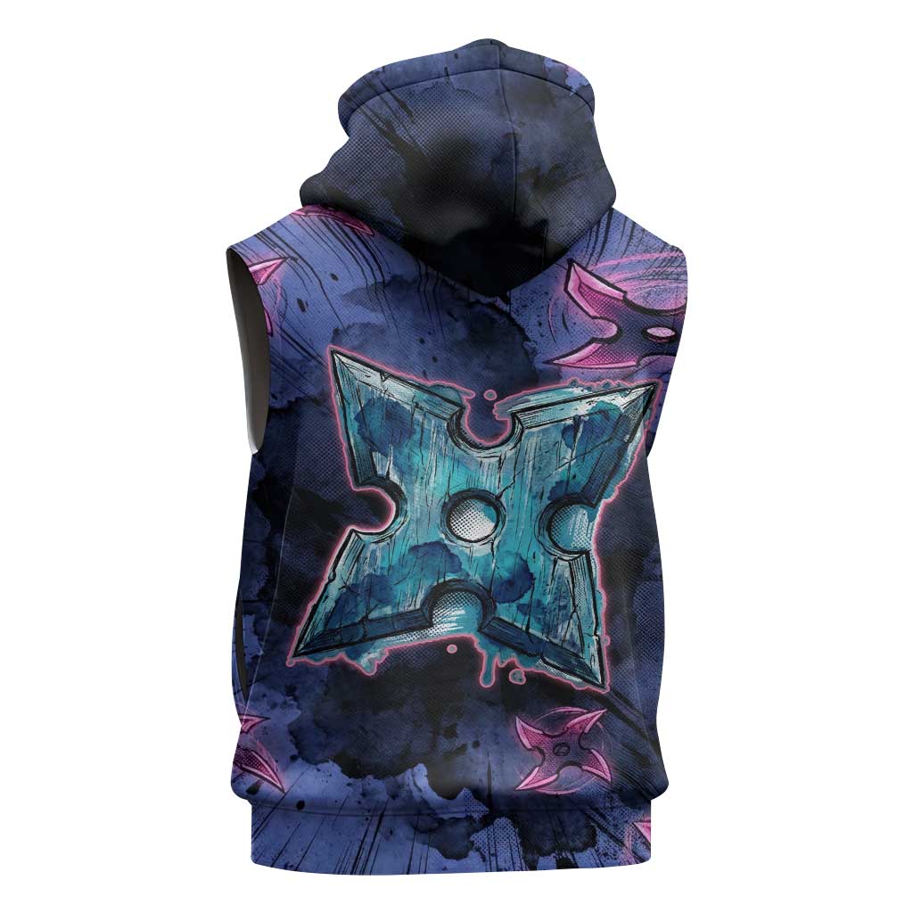 Greninja Ninja Star Sleeveless Zip Hoodie Greninja in the Ninja Storm Realm