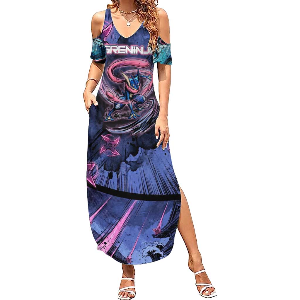 Greninja Ninja Star Summer Maxi Dress Greninja in the Ninja Storm Realm