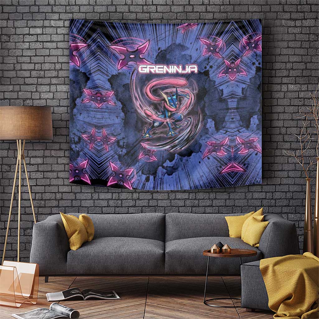 Greninja Ninja Star Tapestry Greninja in the Ninja Storm Realm