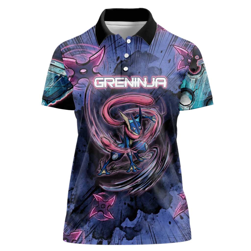 Greninja Ninja Star Women Polo Shirt Greninja in the Ninja Storm Realm