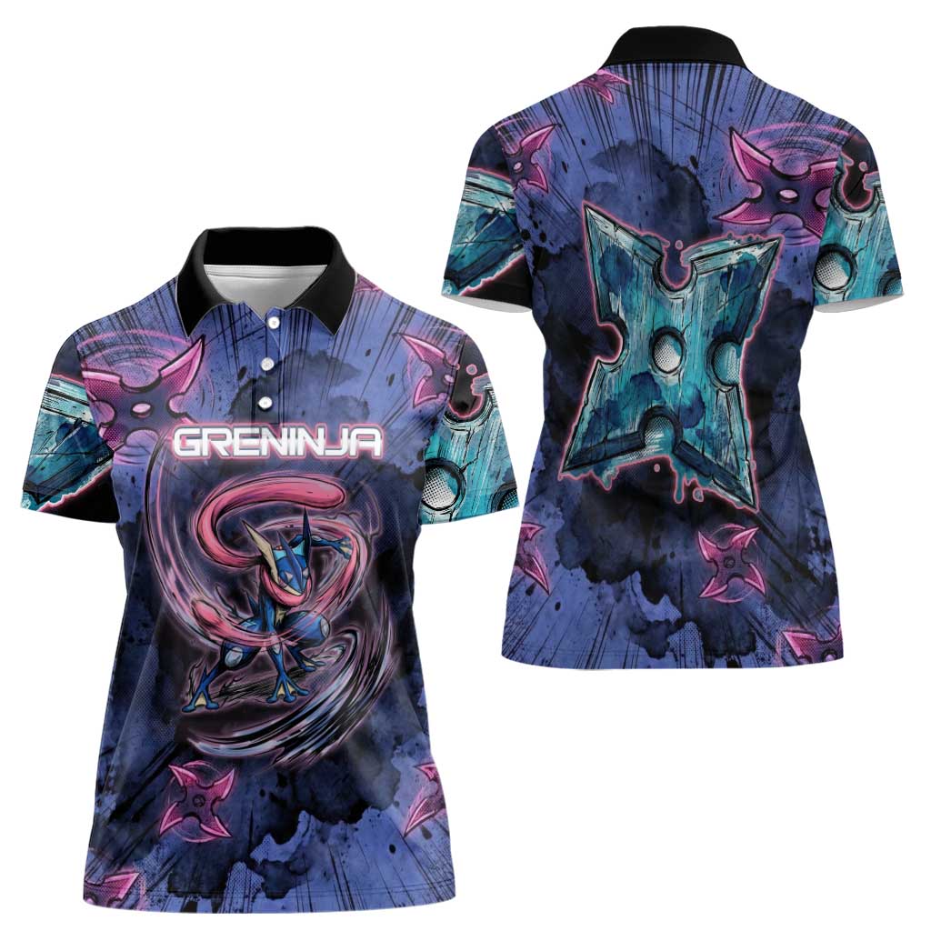 Greninja Ninja Star Women Polo Shirt Greninja in the Ninja Storm Realm