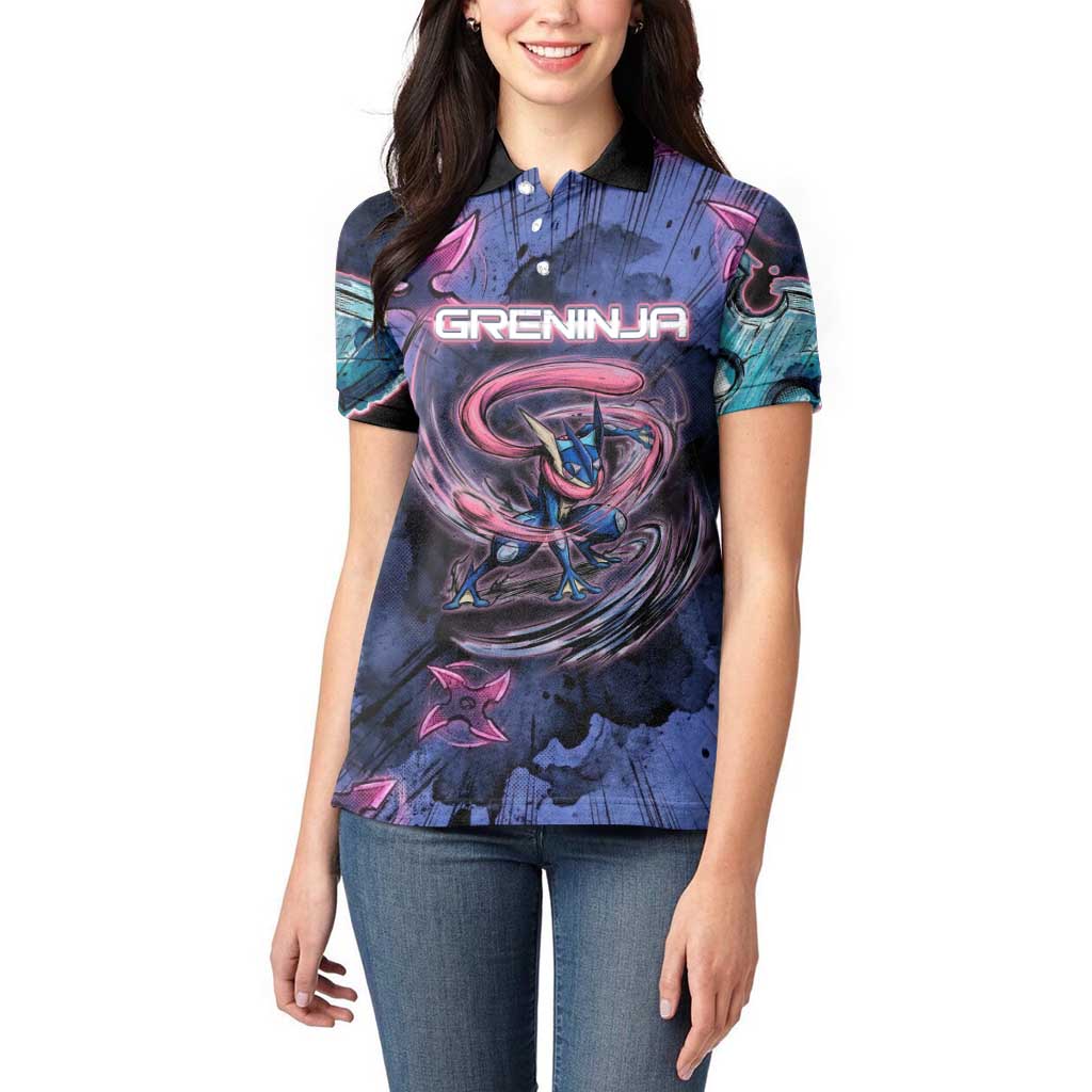 Greninja Ninja Star Women Polo Shirt Greninja in the Ninja Storm Realm