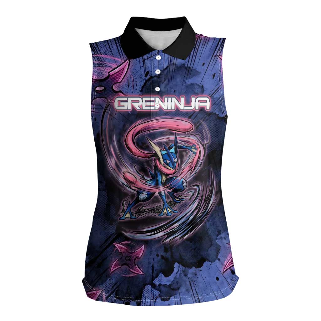 Greninja Ninja Star Women Sleeveless Polo Shirt Greninja in the Ninja Storm Realm
