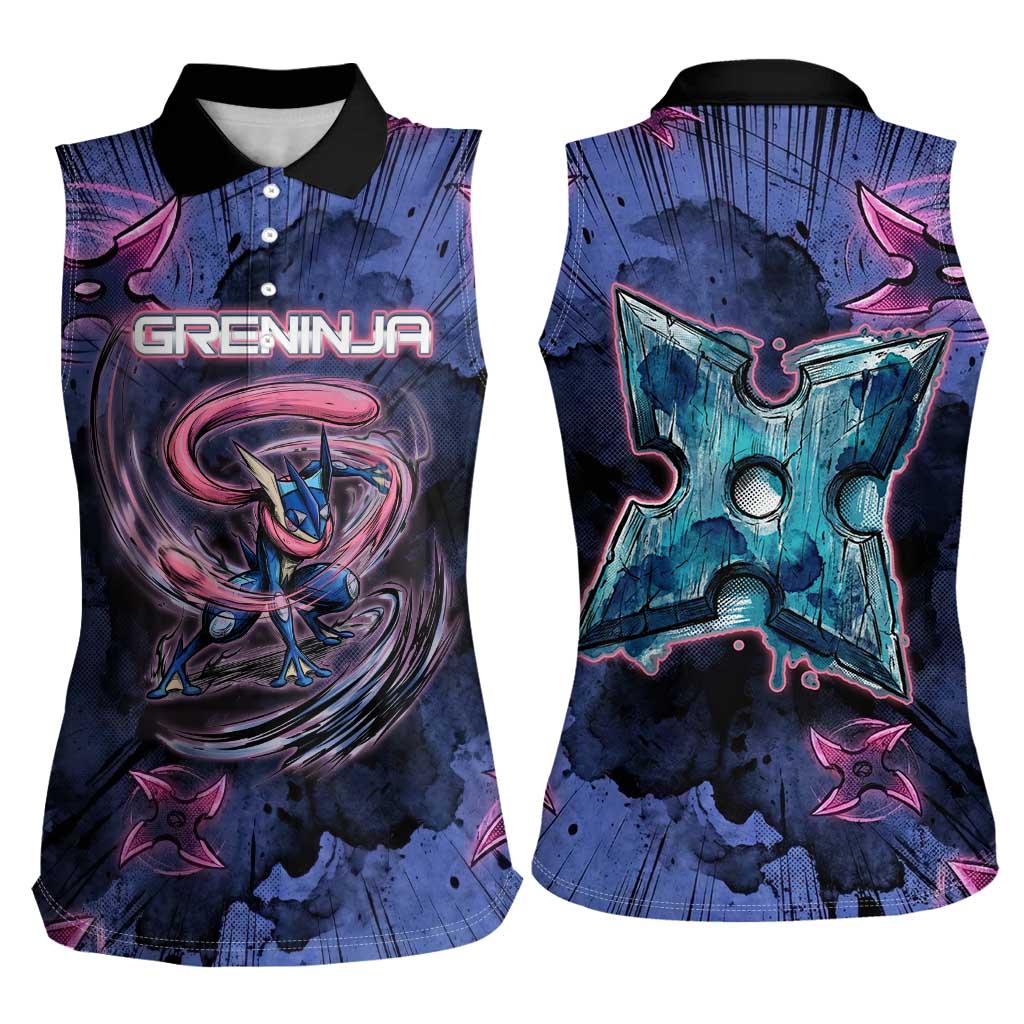 Greninja Ninja Star Women Sleeveless Polo Shirt Greninja in the Ninja Storm Realm