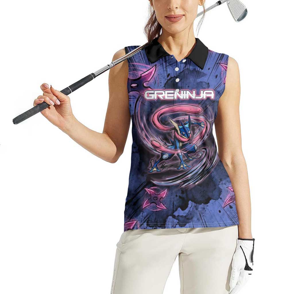 Greninja Ninja Star Women Sleeveless Polo Shirt Greninja in the Ninja Storm Realm