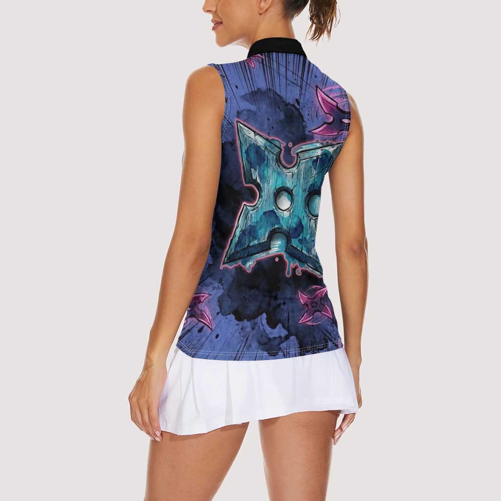 Greninja Ninja Star Women Sleeveless Polo Shirt Greninja in the Ninja Storm Realm