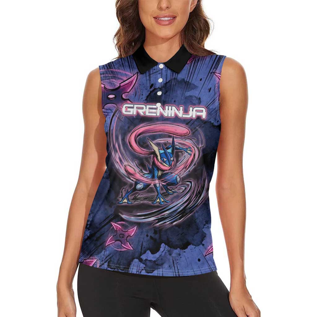 Greninja Ninja Star Women Sleeveless Polo Shirt Greninja in the Ninja Storm Realm