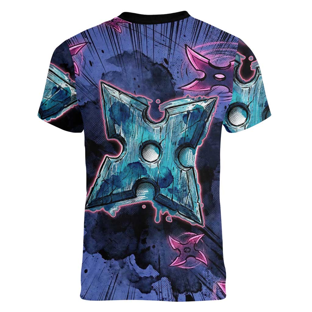 Greninja Ninja Star Women V-Neck T-Shirt Greninja in the Ninja Storm Realm