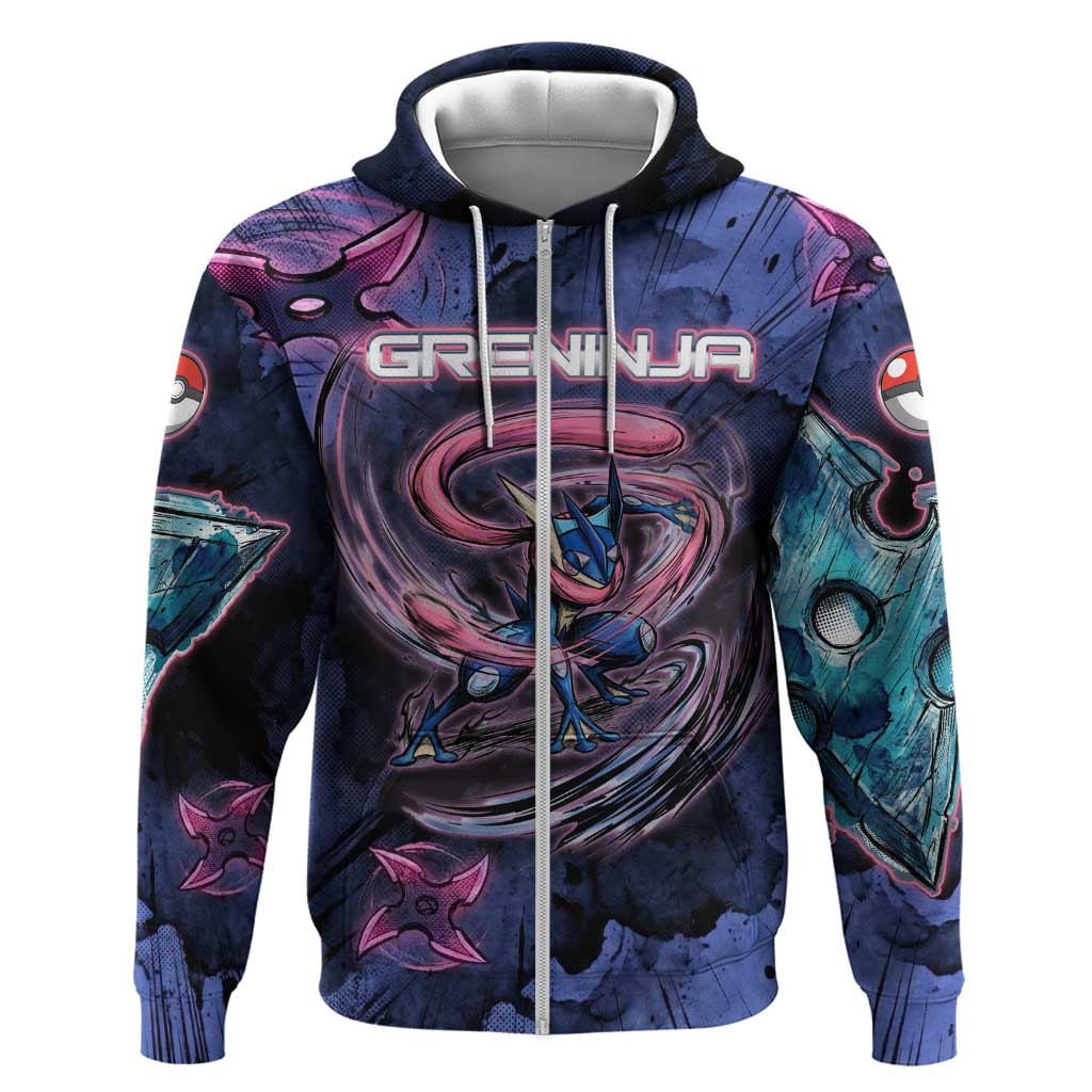 Greninja Ninja Star Zip Hoodie Greninja in the Ninja Storm Realm