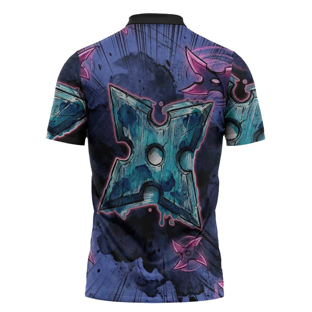 Greninja Ninja Star Zipper Polo Shirt Greninja in the Ninja Storm Realm