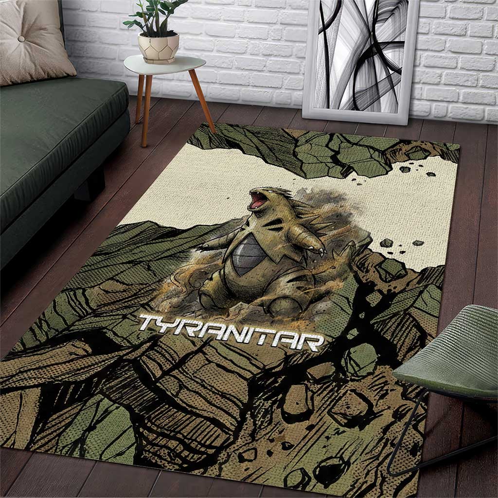 Tyranitar Rock Smash Area Rug Tyranitar’s Seismic Roar - Monster of the Mountains