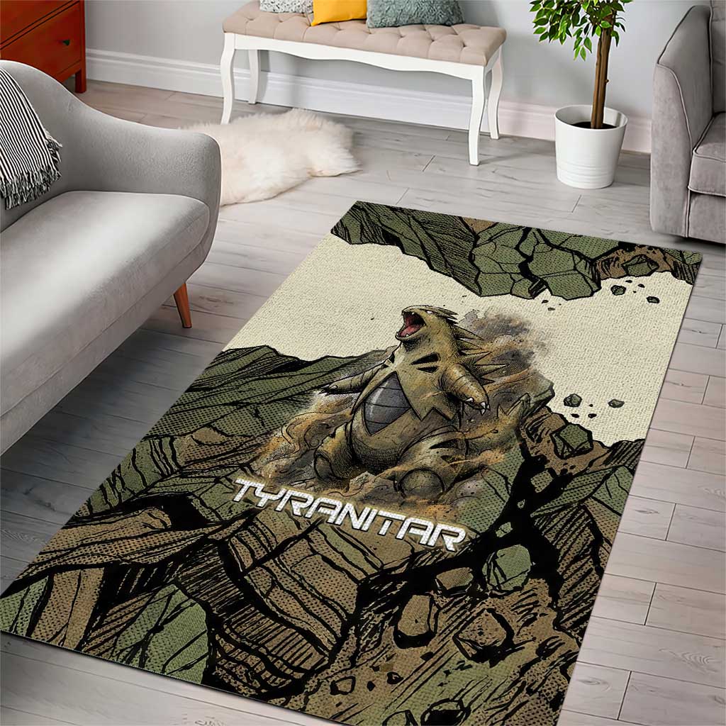 Tyranitar Rock Smash Area Rug Tyranitar’s Seismic Roar - Monster of the Mountains