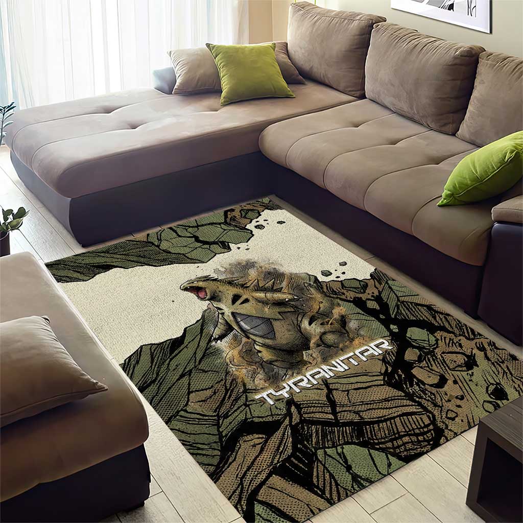 Tyranitar Rock Smash Area Rug Tyranitar’s Seismic Roar - Monster of the Mountains