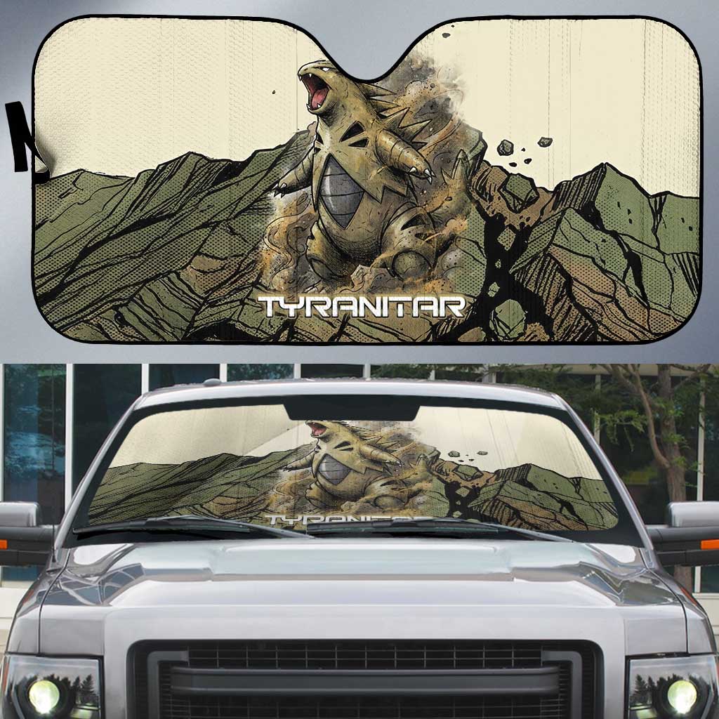 Tyranitar Rock Smash Auto Sun Shade Tyranitar’s Seismic Roar - Monster of the Mountains