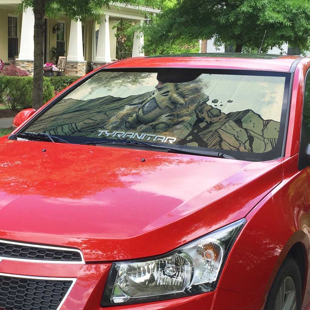 Tyranitar Rock Smash Auto Sun Shade Tyranitar’s Seismic Roar - Monster of the Mountains