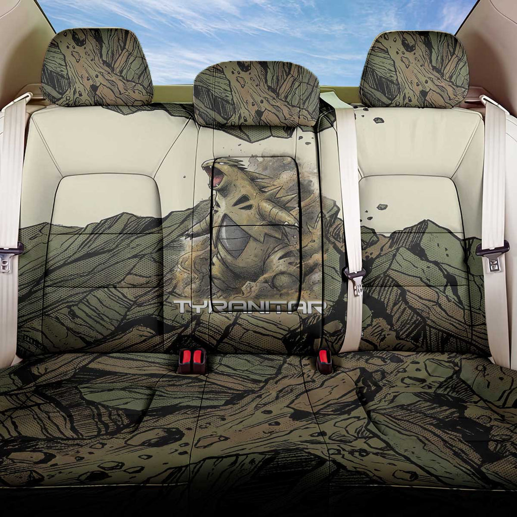 Tyranitar Rock Smash Back Car Seat Cover Tyranitar’s Seismic Roar - Monster of the Mountains