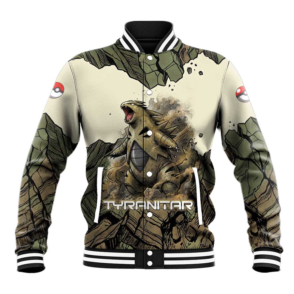 Tyranitar Rock Smash Baseball Jacket Tyranitar’s Seismic Roar - Monster of the Mountains