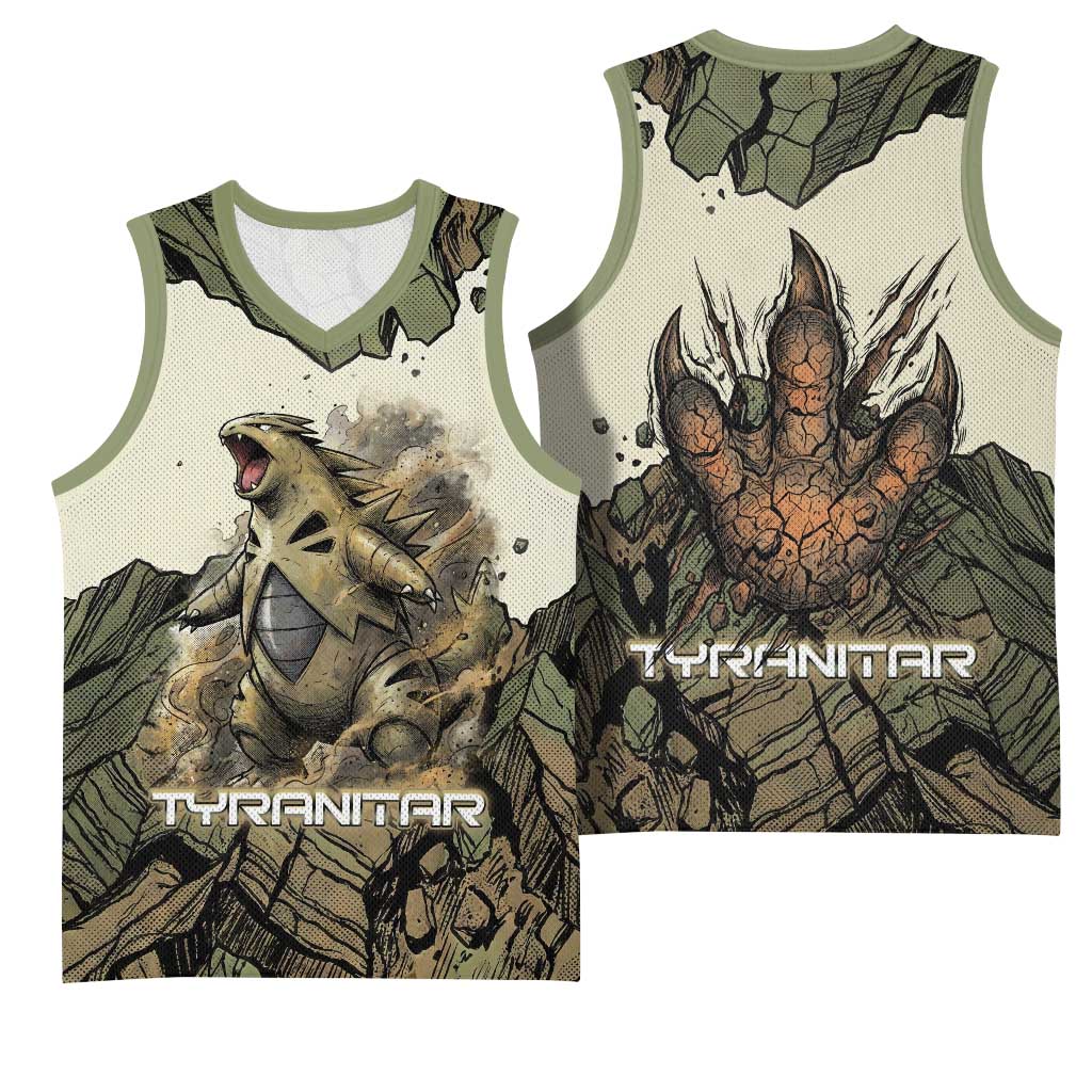 Tyranitar Rock Smash Basketball Jersey Tyranitar’s Seismic Roar - Monster of the Mountains
