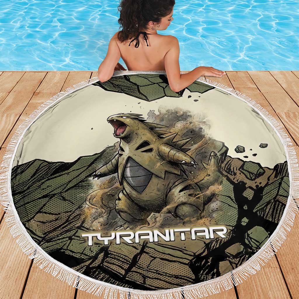 Tyranitar Rock Smash Beach Blanket Tyranitar’s Seismic Roar - Monster of the Mountains