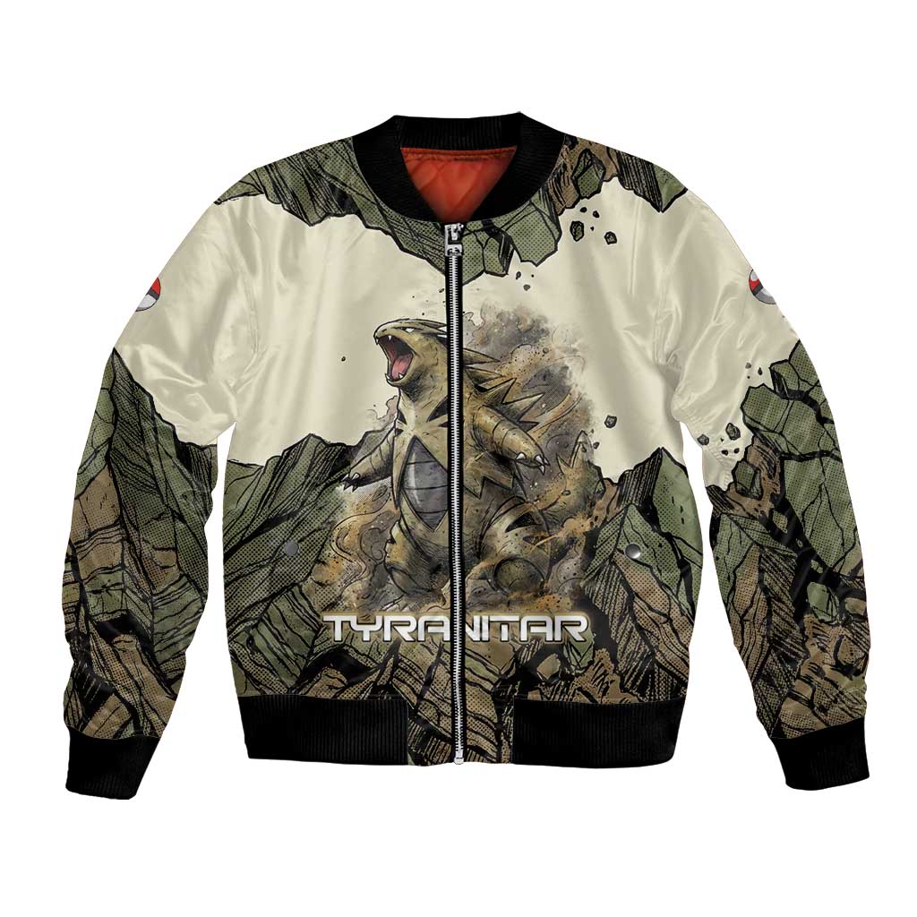 Tyranitar Rock Smash Bomber Jacket Tyranitar’s Seismic Roar - Monster of the Mountains