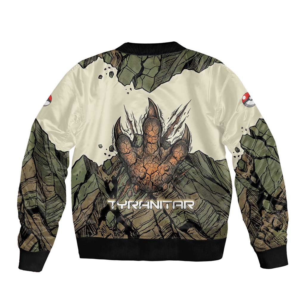 Tyranitar Rock Smash Bomber Jacket Tyranitar’s Seismic Roar - Monster of the Mountains