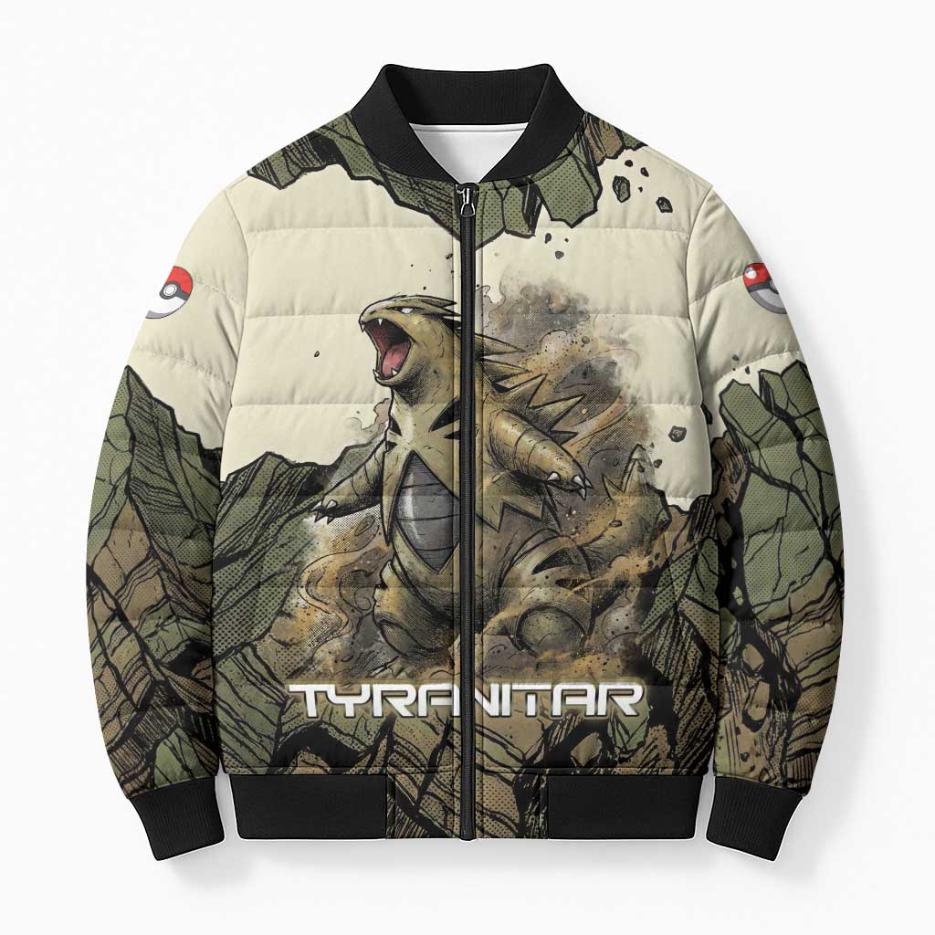 Tyranitar Rock Smash Bomber Puffer Jacket Tyranitar’s Seismic Roar - Monster of the Mountains