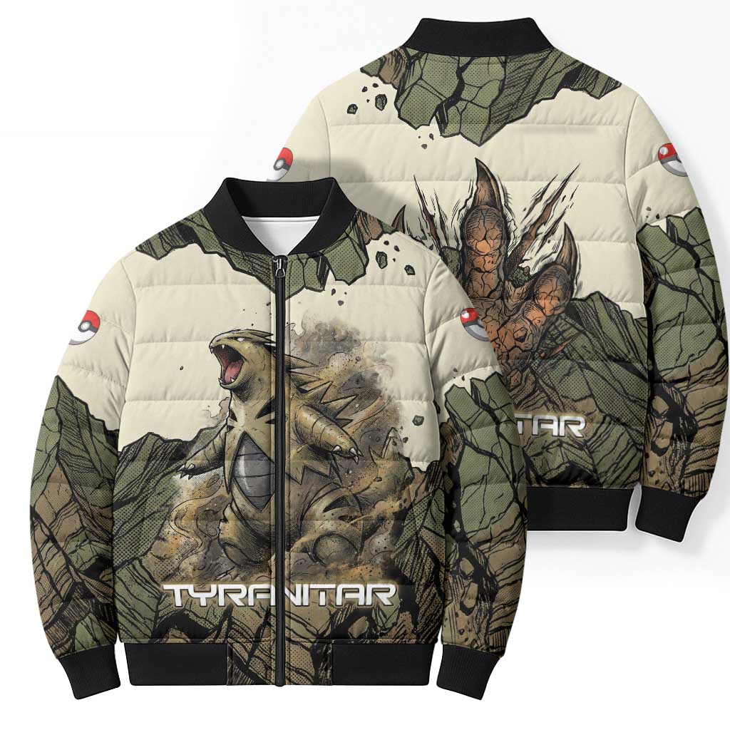 Tyranitar Rock Smash Bomber Puffer Jacket Tyranitar’s Seismic Roar - Monster of the Mountains