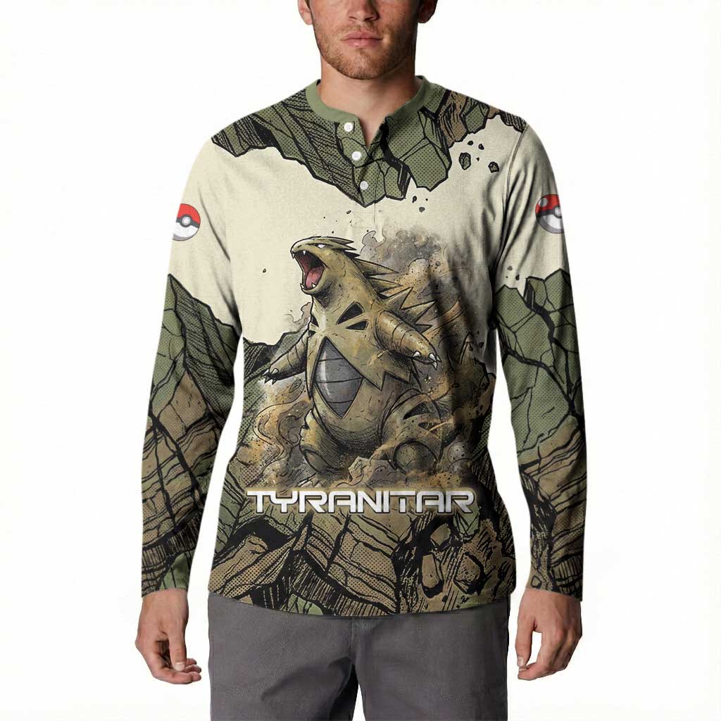 Tyranitar Rock Smash Button Sweatshirt Tyranitar’s Seismic Roar - Monster of the Mountains