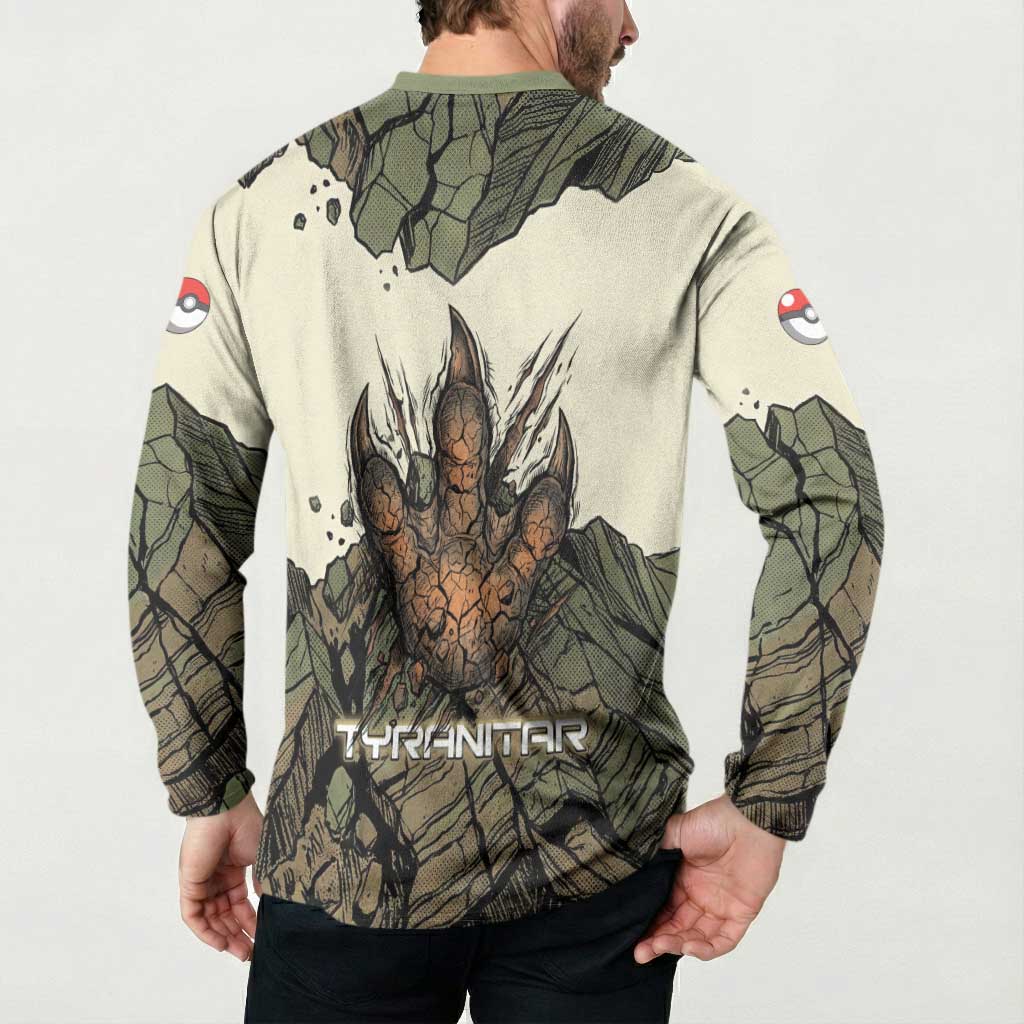 Tyranitar Rock Smash Button Sweatshirt Tyranitar’s Seismic Roar - Monster of the Mountains
