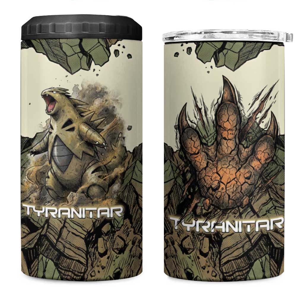 Tyranitar Rock Smash 4 in 1 Can Cooler Tumbler Tyranitar’s Seismic Roar - Monster of the Mountains