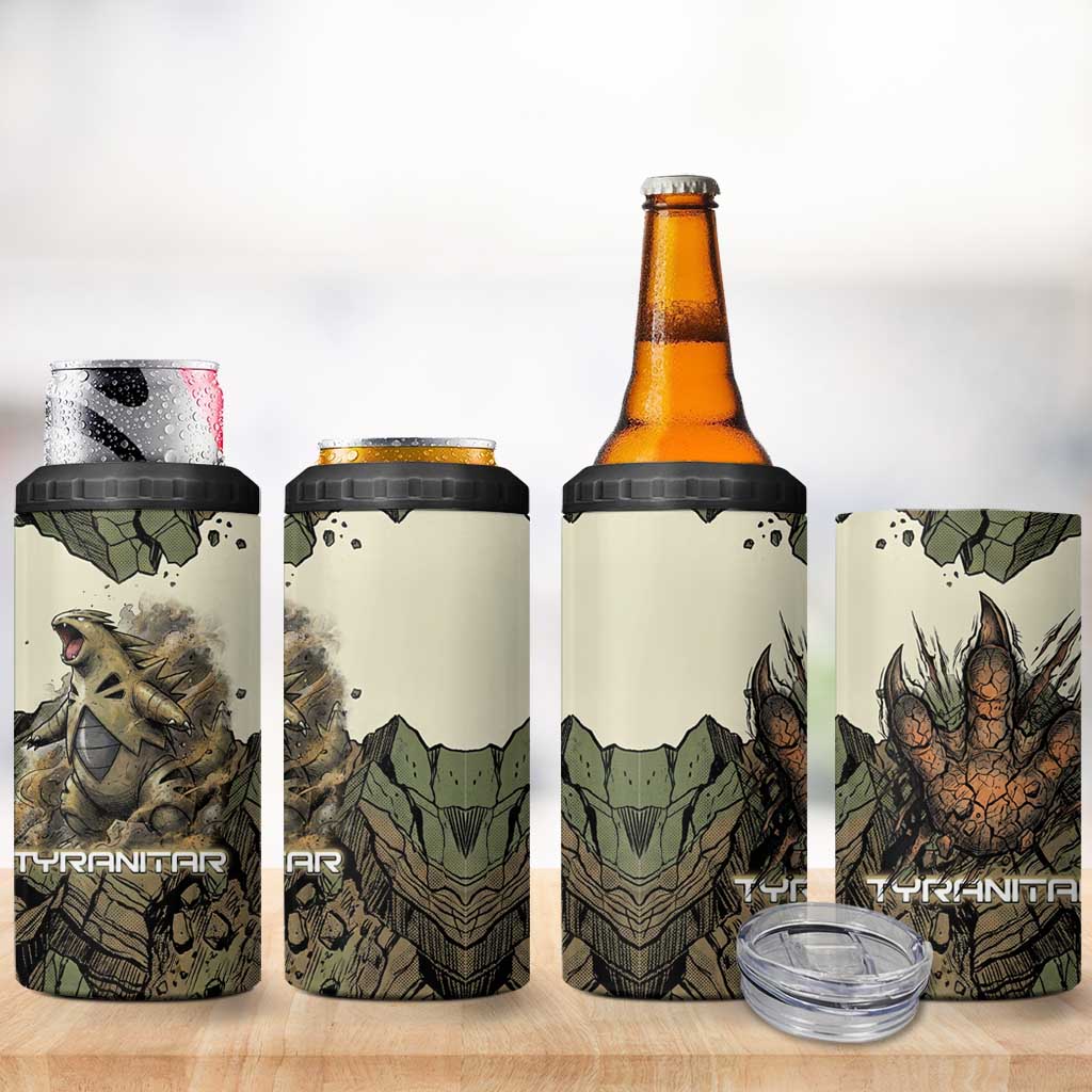 Tyranitar Rock Smash 4 in 1 Can Cooler Tumbler Tyranitar’s Seismic Roar - Monster of the Mountains