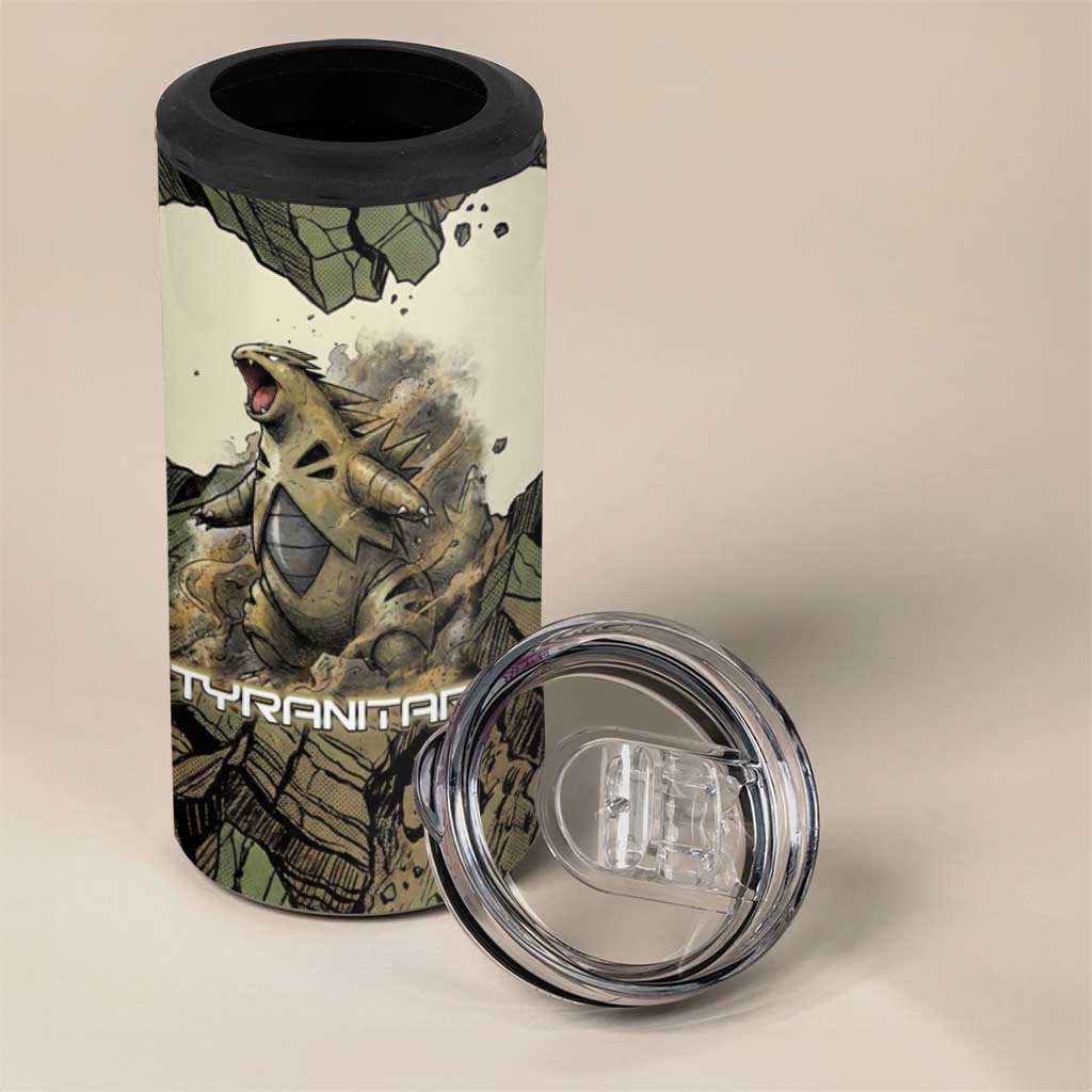 Tyranitar Rock Smash 4 in 1 Can Cooler Tumbler Tyranitar’s Seismic Roar - Monster of the Mountains