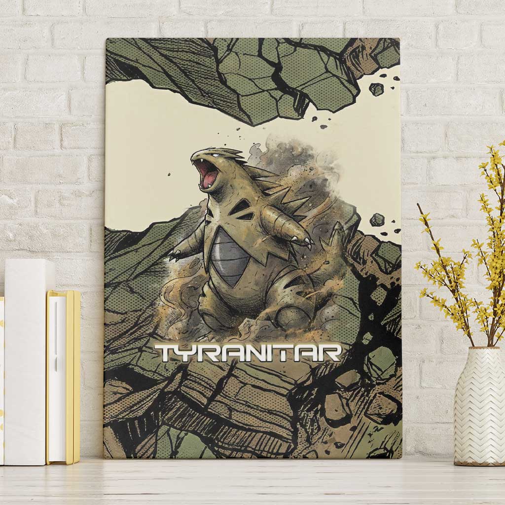 Tyranitar Rock Smash Canvas Wall Art Tyranitar’s Seismic Roar - Monster of the Mountains